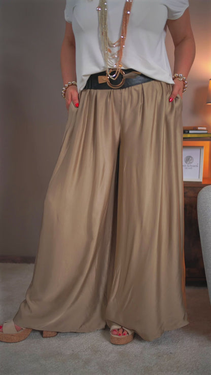 Viskose-Seidenhose, gold