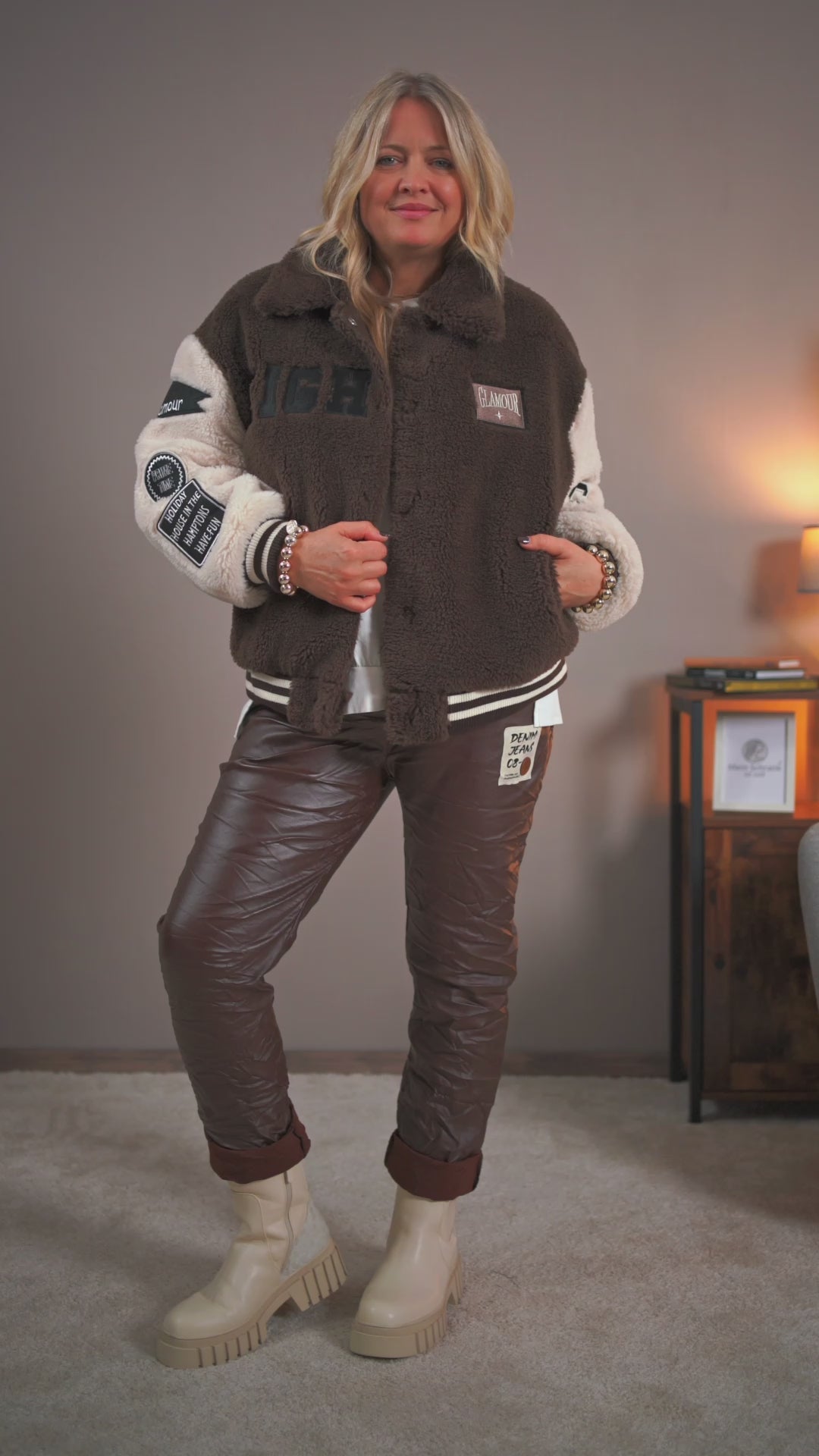 Collegejacke, schokobraun