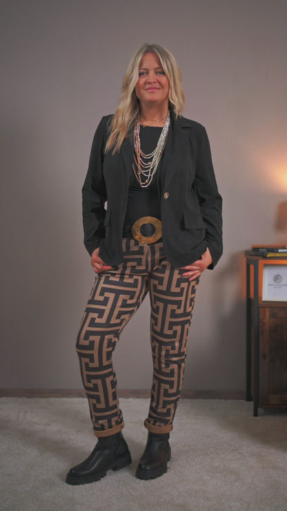Leichter Blazer in Wildlederoptik, schwarz
