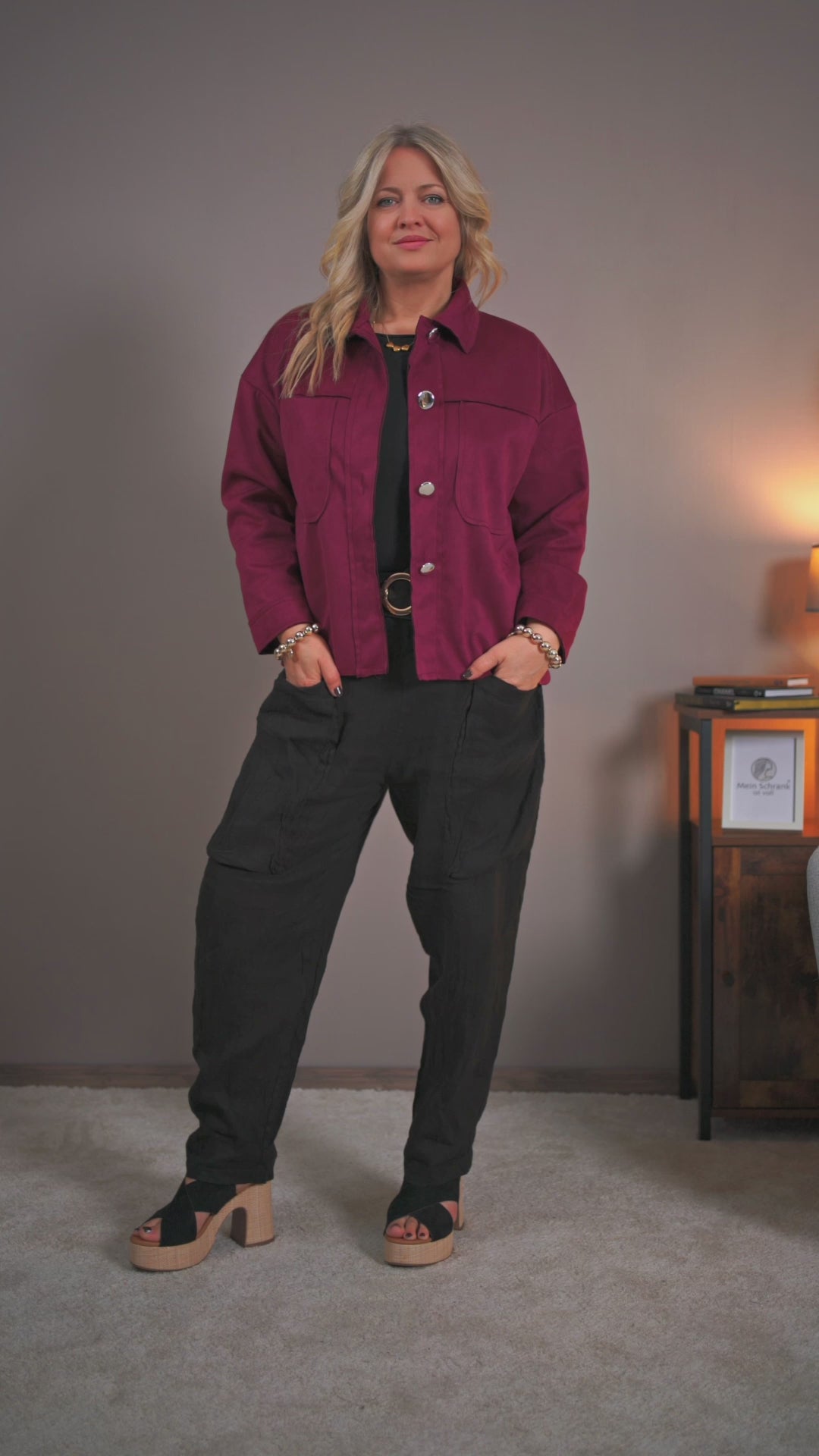 Weiche Hemdjacke, bordeaux
