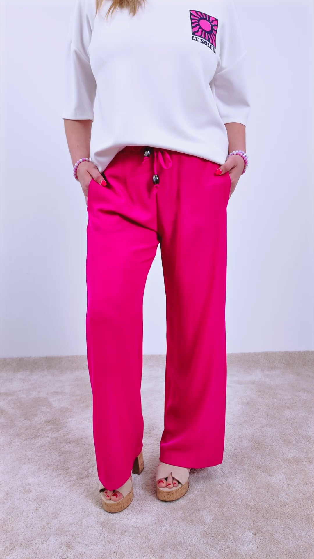Stoffhose, pink