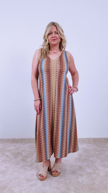 Langes Kleid mit Muster