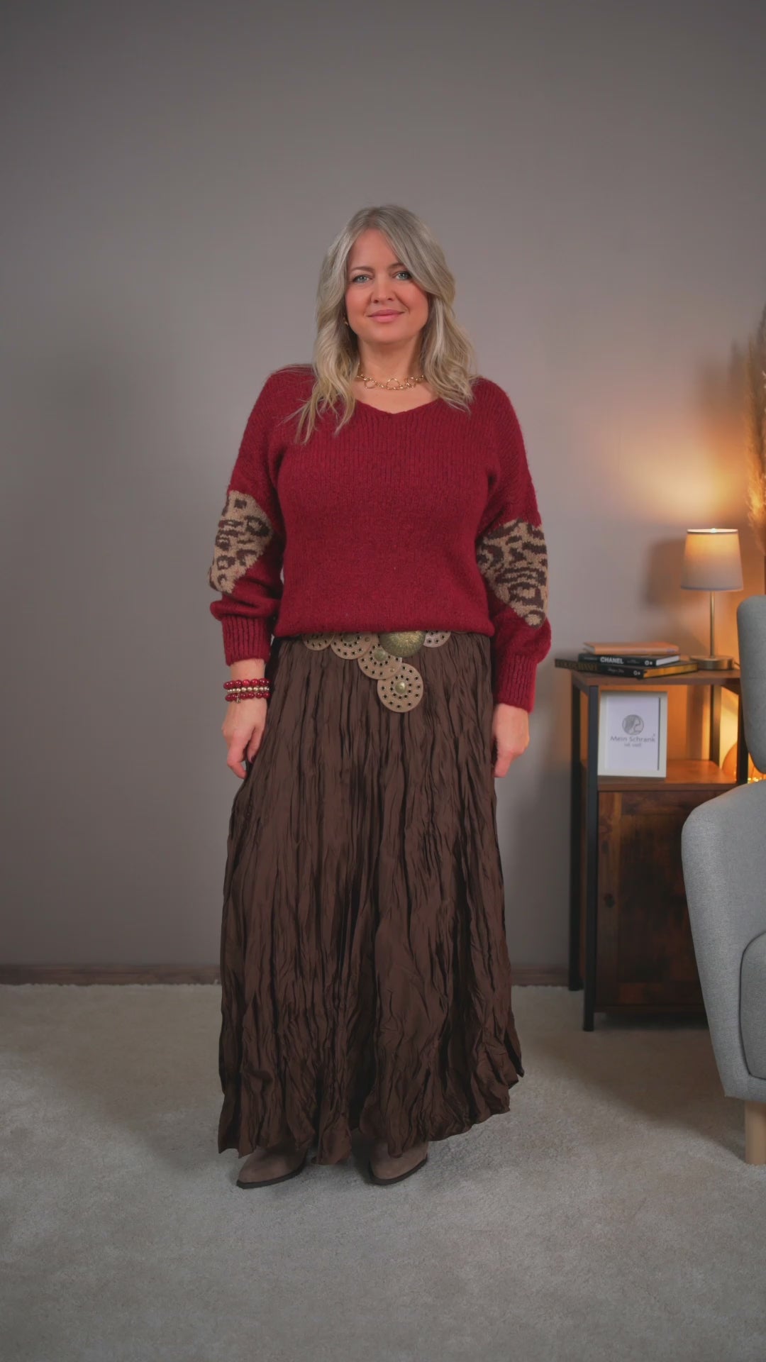 Video laden: Strickpullover, bordeaux