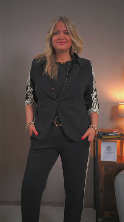 Blazer mit Kapuze, schwarz