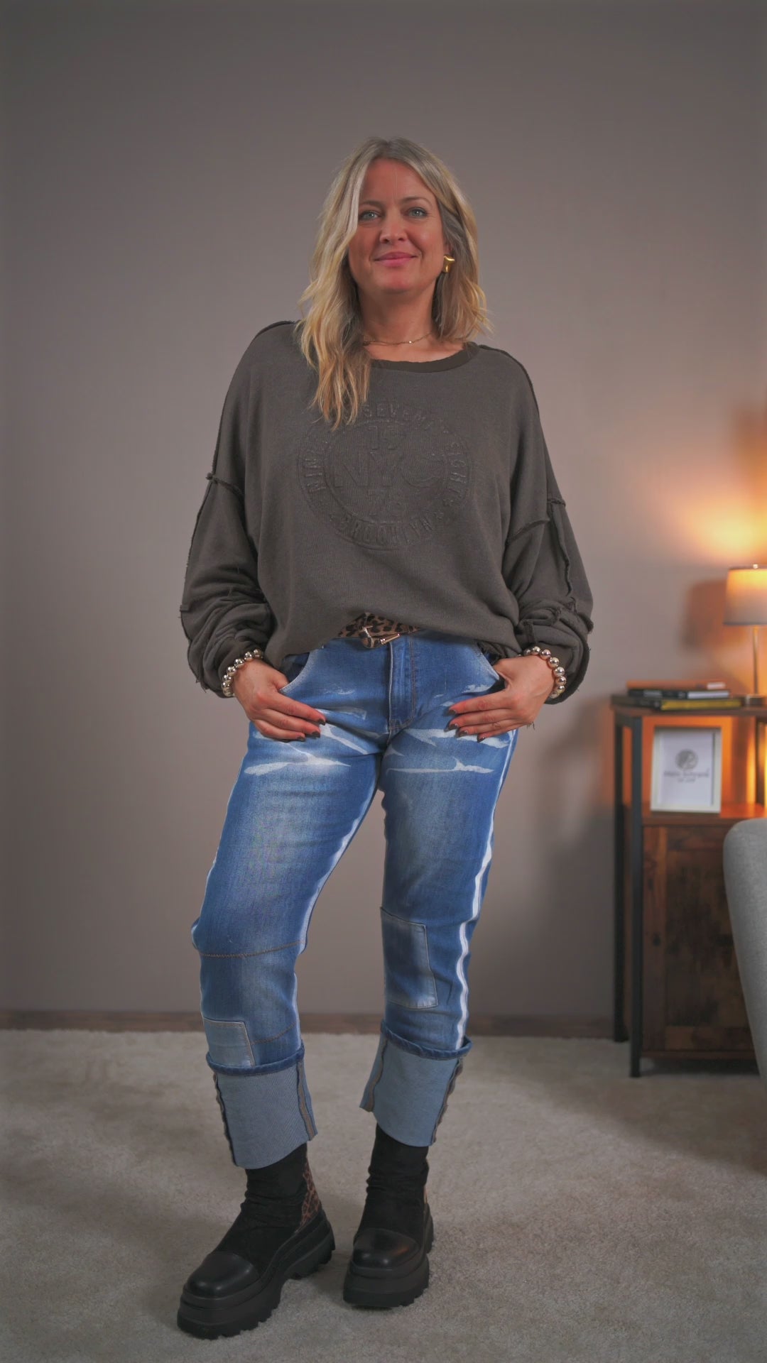 Sweatshirt N.Y.C, schokobraun