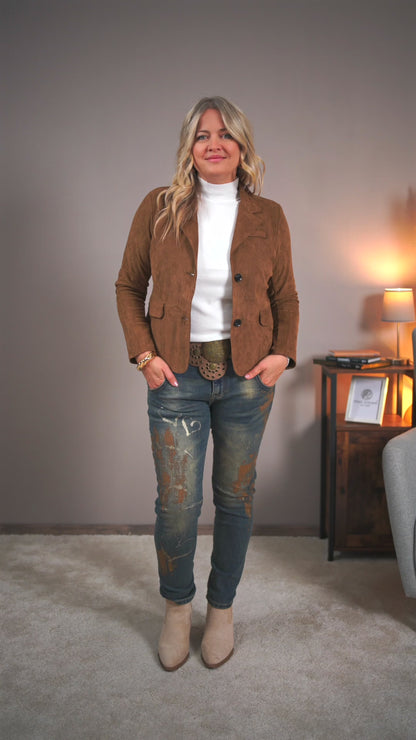 Jeans mit Paint-Effekt, mittelblau