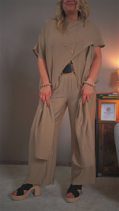 Weite Hose, camel