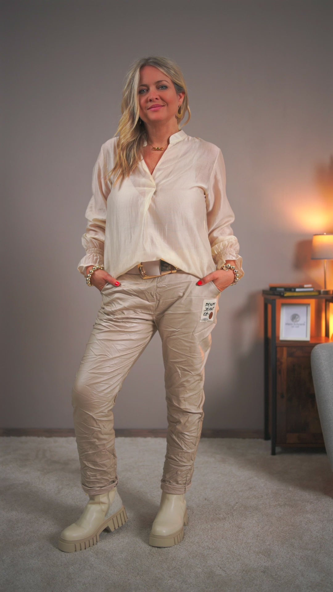 Leichte Bluse, creme