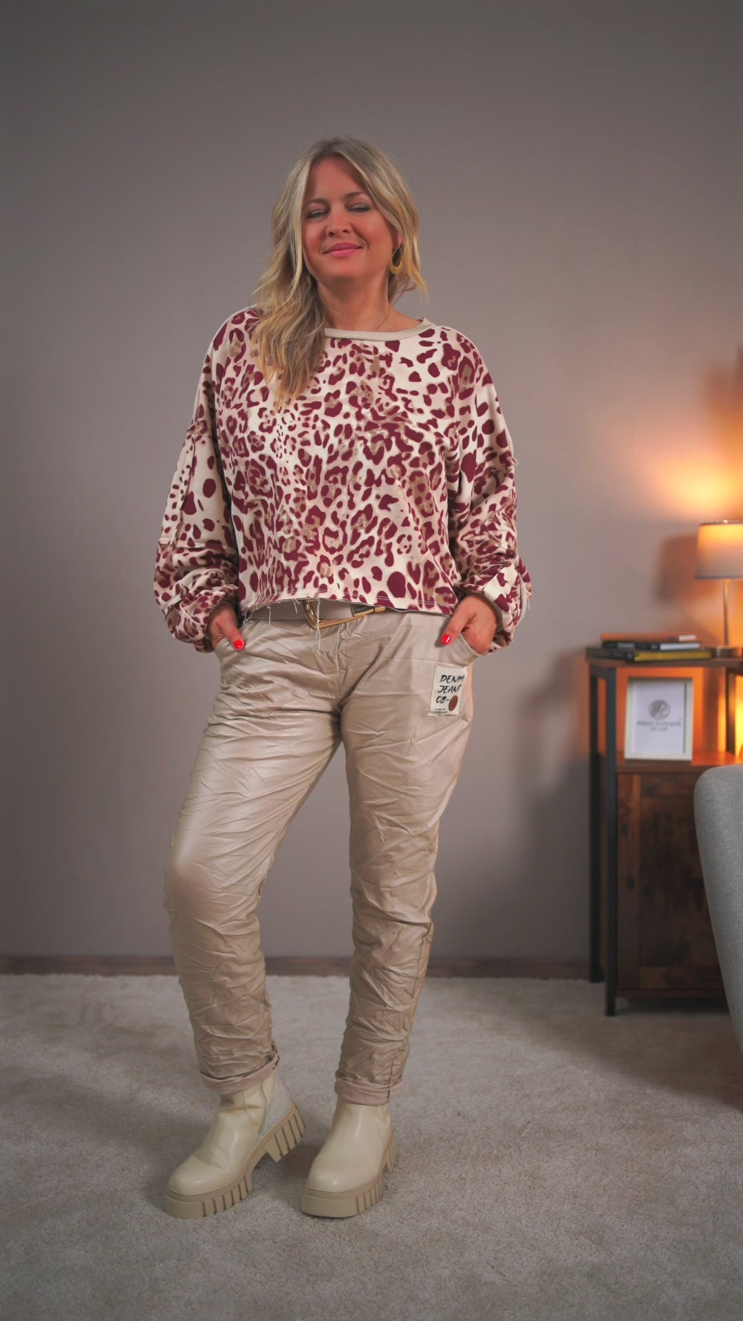 Sweatshirt, Leo-Print