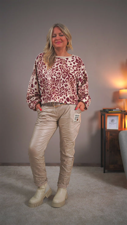 Sweatshirt, Leo-Print
