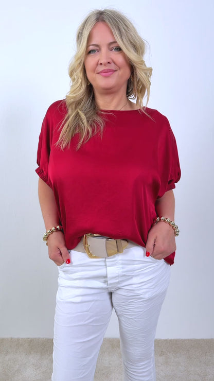 Viskosebluse in Rot