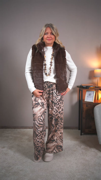 Weite Hose im Animalprint