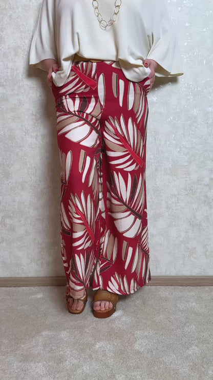 Stoffhose in Bordeauxrot
