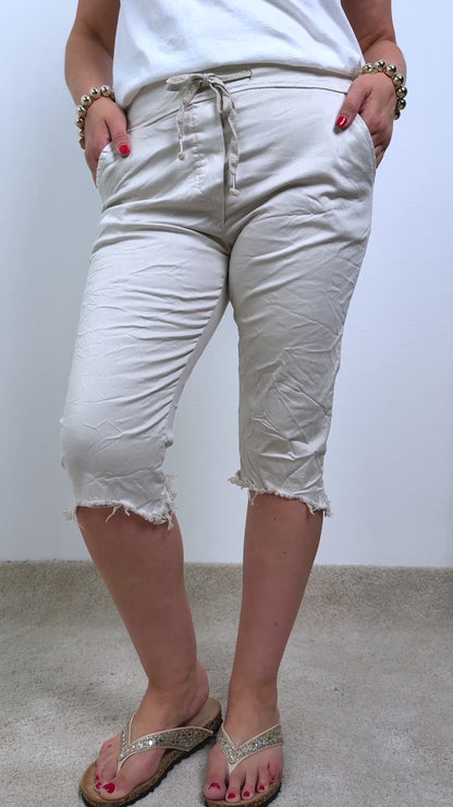Capri-Stretchhose, beige