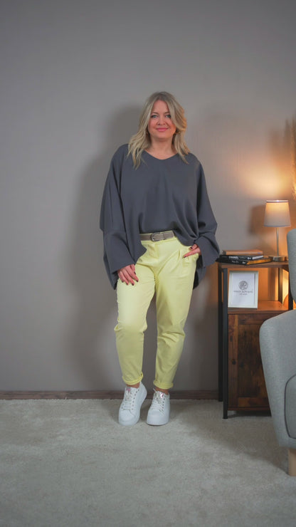 Oversize Sweatshirt im Poncho-Stil, anthrazit