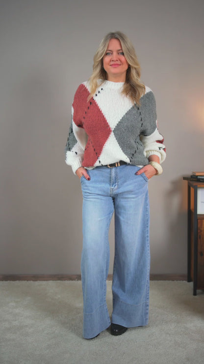 Wide-Leg Jeans, hellblau