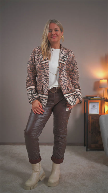 Blazer mit Leo-Print, orientalisches Muster