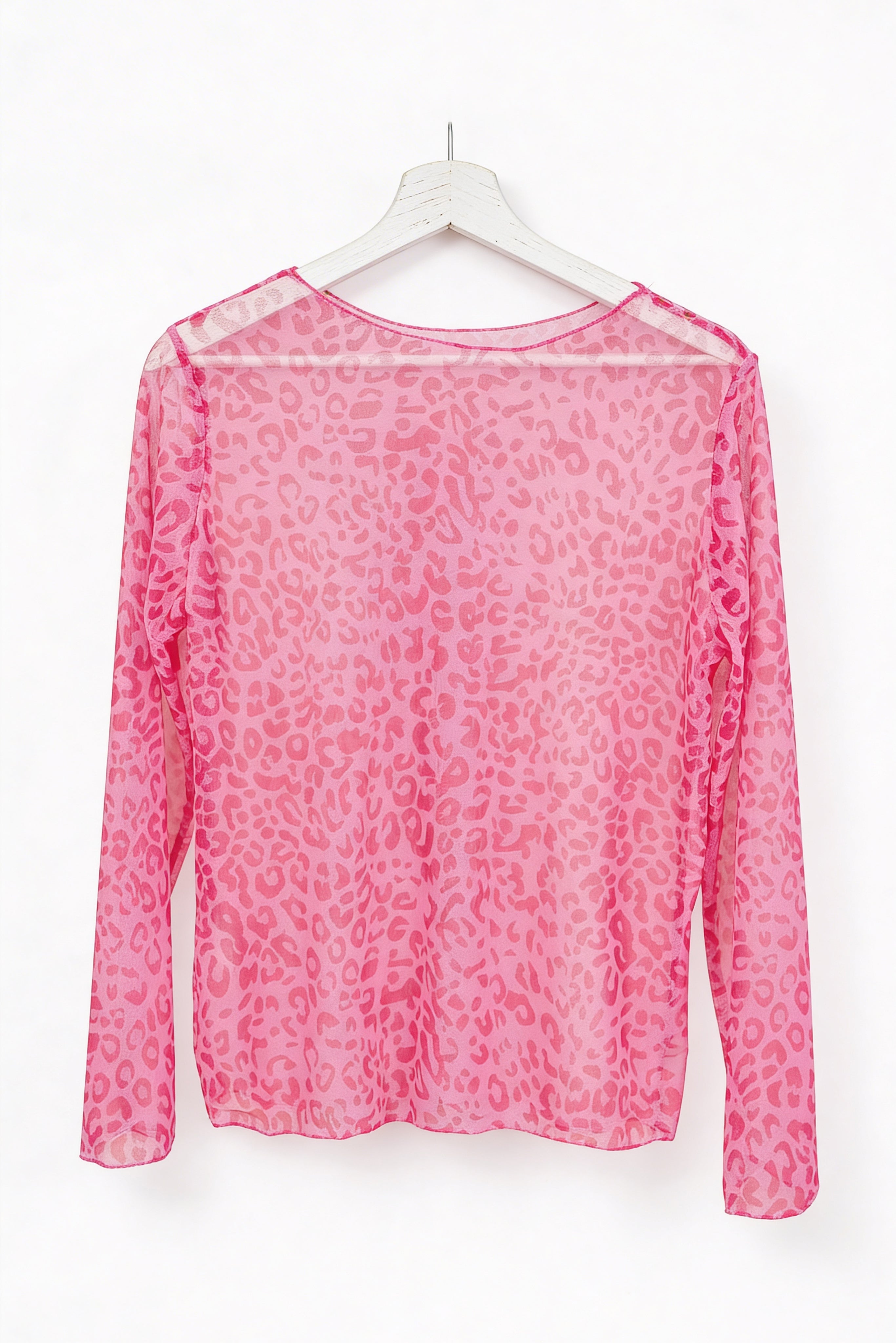 Leichtes Langarmshirt mit Leo-Muster, neonpink/lila